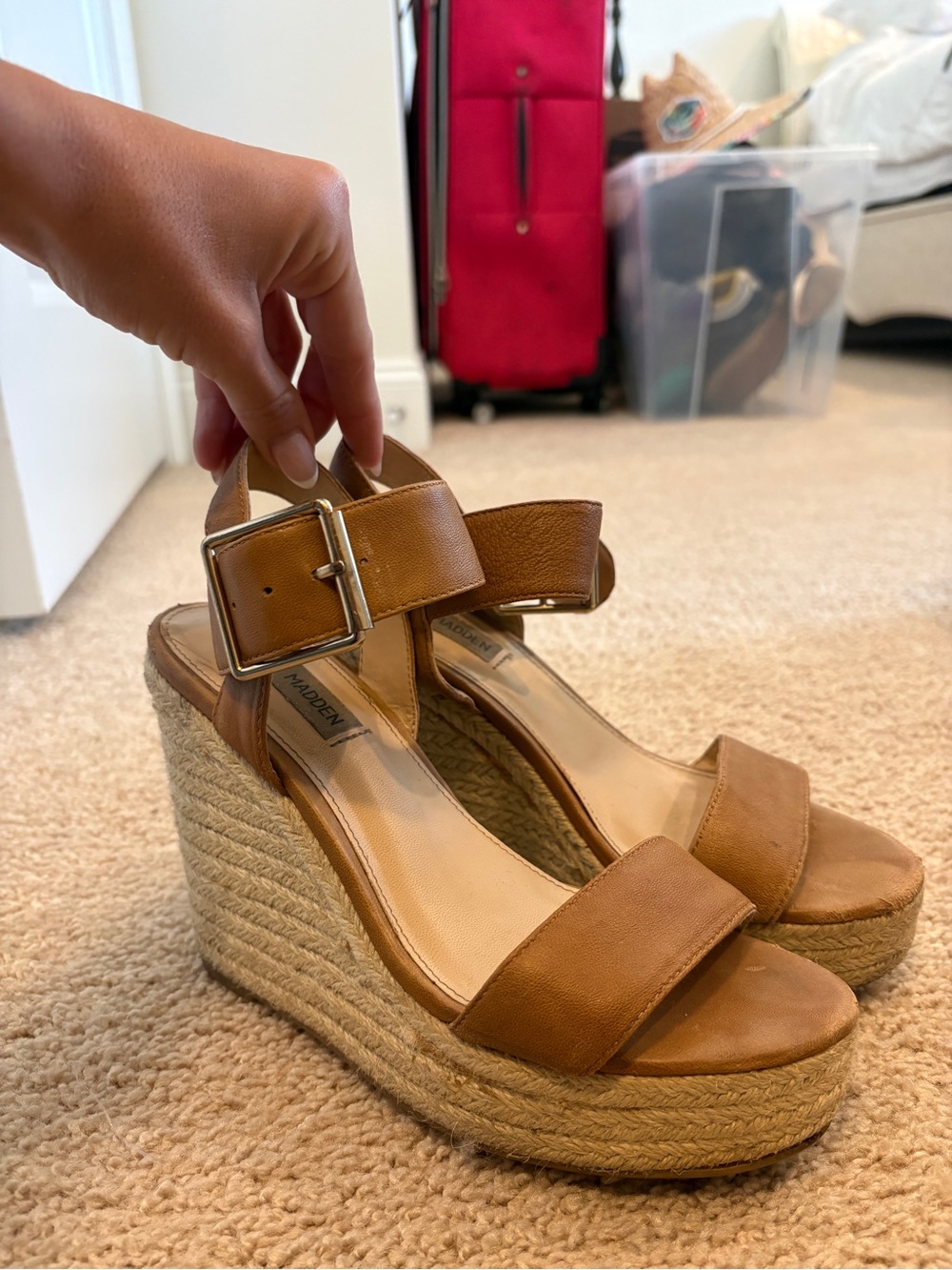 Steve Madden Tan Wedge Sandals